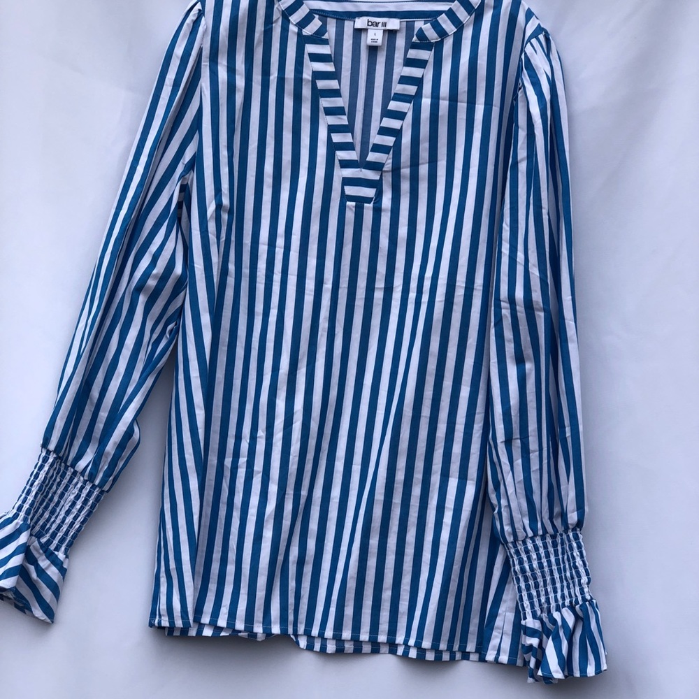 Bar III Stripped long sleeve top Sz L